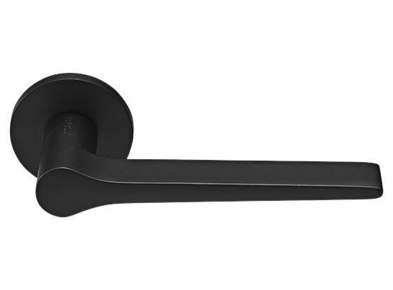 LAND ручка дверная  на круглой розетке 6 мм, MH-60-R6 BL, цвет - чёрный фото купить Оренбург