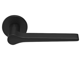 LAND ручка дверная  на круглой розетке 6 мм, MH-60-R6 BL, цвет - чёрный